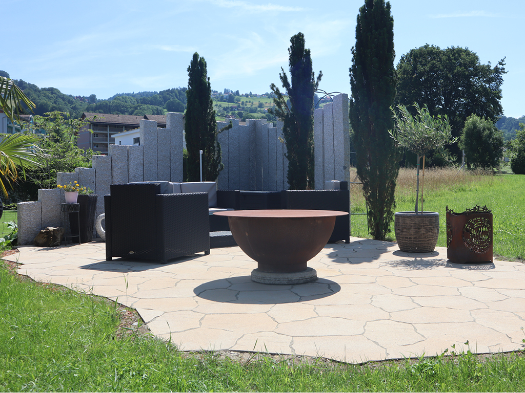 Sitzplatzgestaltung mit Sichtschutz